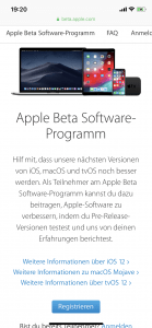 iOS 12 Beta installieren über Beta-Programm